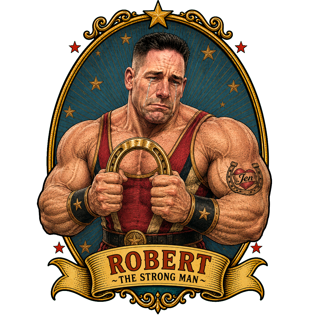 Robert the strong man looking sad